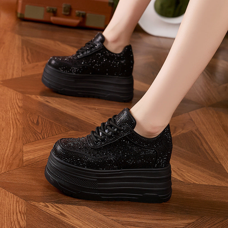 Women's Platform White Autumn Foam Height Increasing Insole Full Women's Casual Shoes