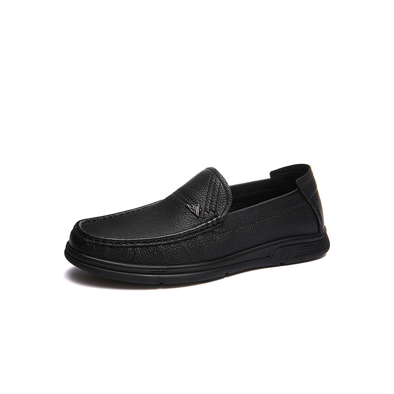 Men's Lightweight Comfortable Small Milled Cowhide Autumn Slip-on Men's Casual Shoes