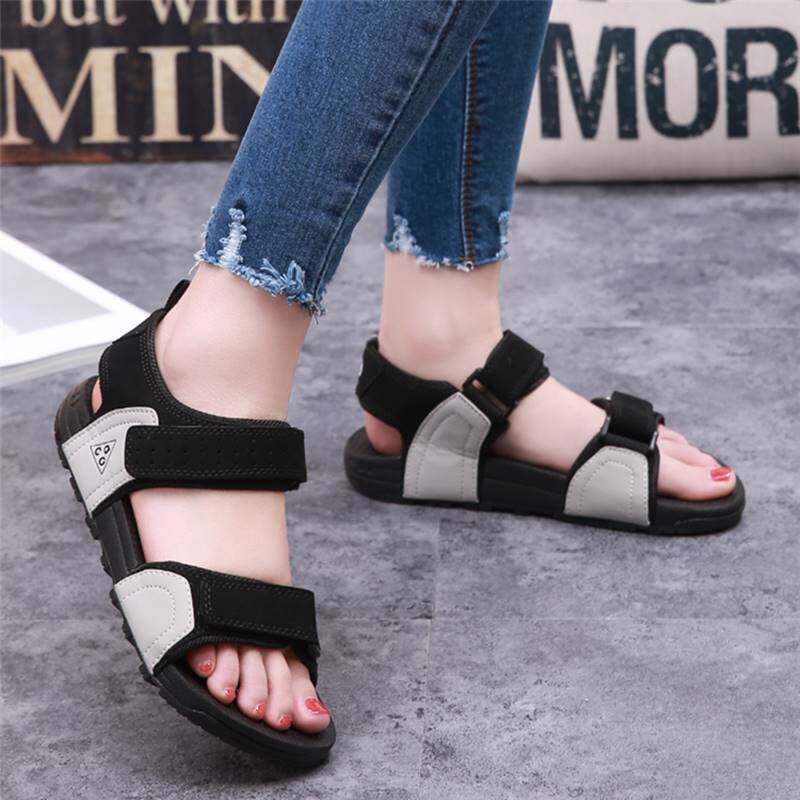 Women's Moms Summer Soft Bottom Flat Grandma Vietnam Large Size Velcro High Heeled Sandals