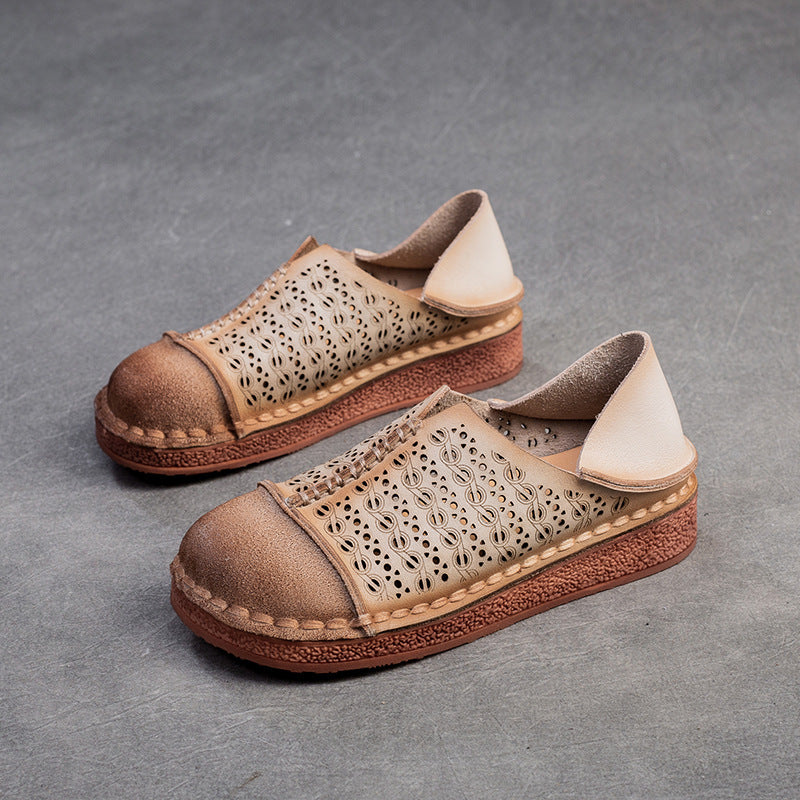 Women's Hollow Hole Pumps Breathable Flat Bottom Sandals