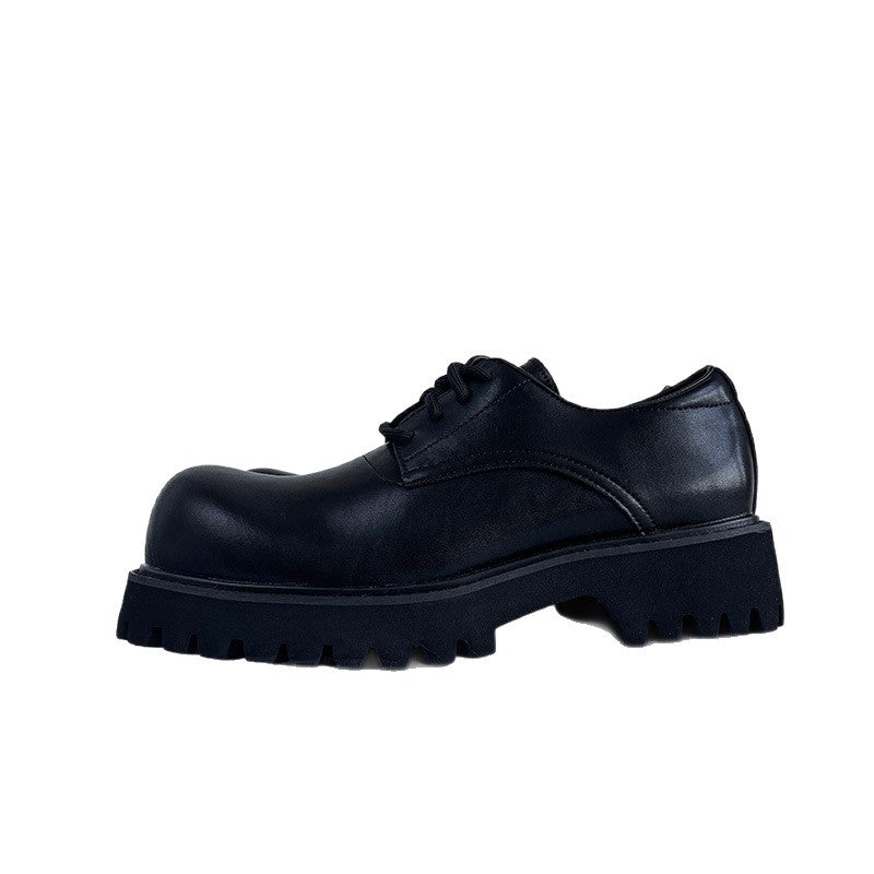 Women's & Men's Big Head Derby Thick Bottom Increased Men's Casual Leather Shoes