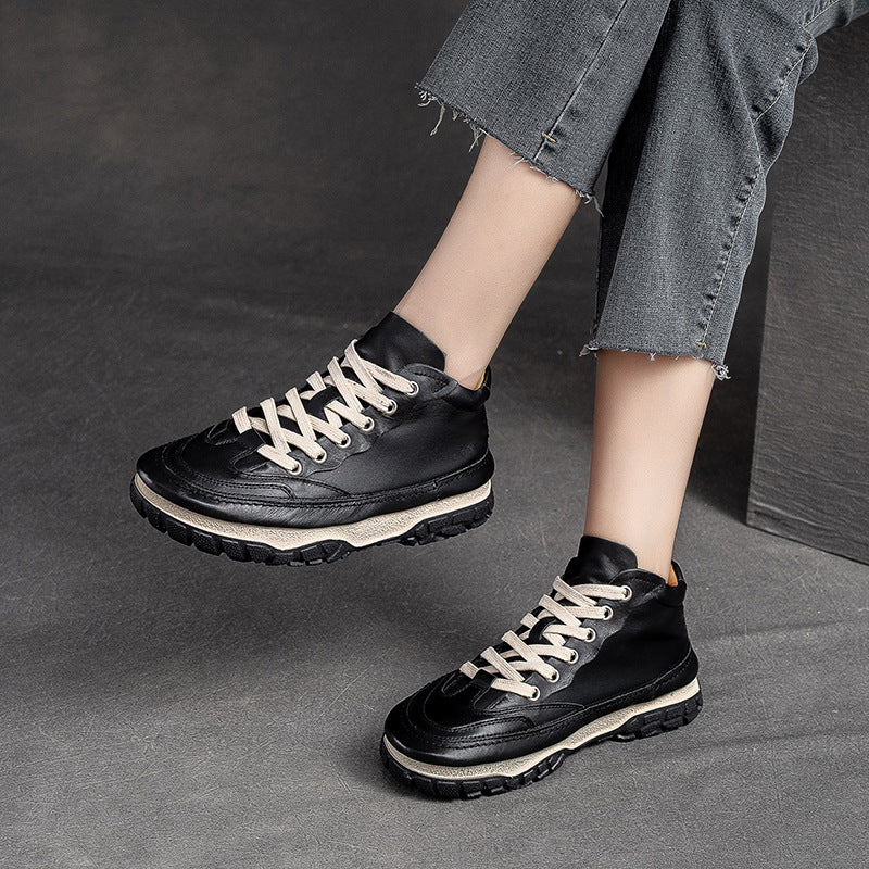Women's Shu Front Pumps First Layer Cowhide Casual Shoes