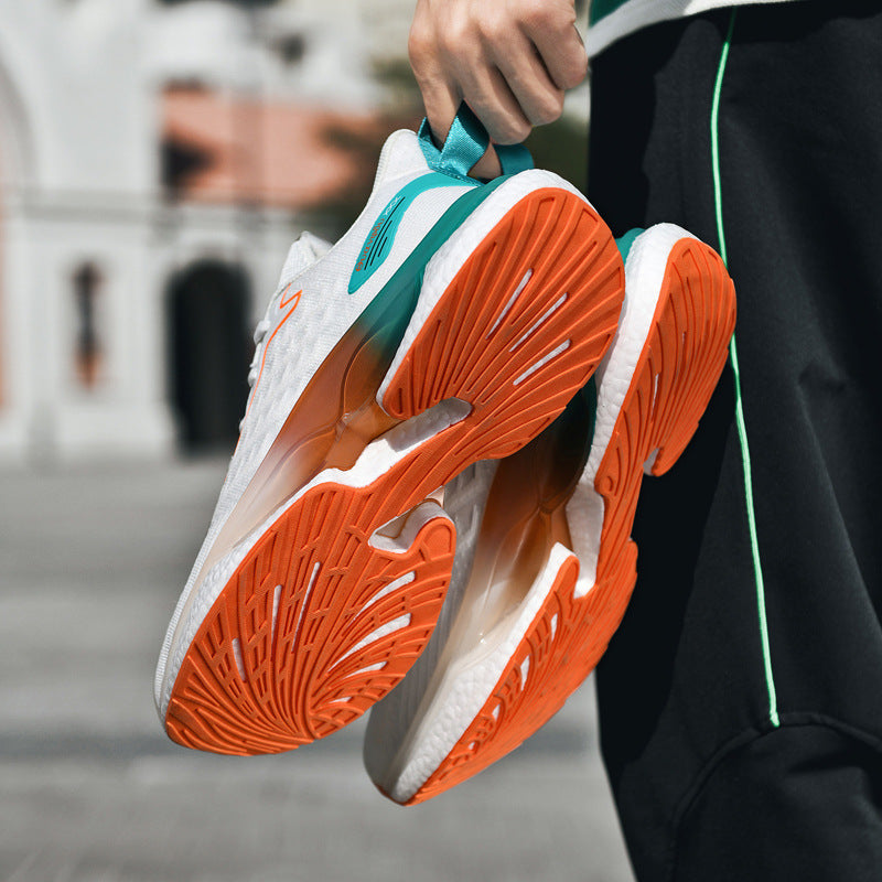 Men's Cushion Light Running Flying Woven Summer Green Mesh Surface Clunky Men's Sports Shoes