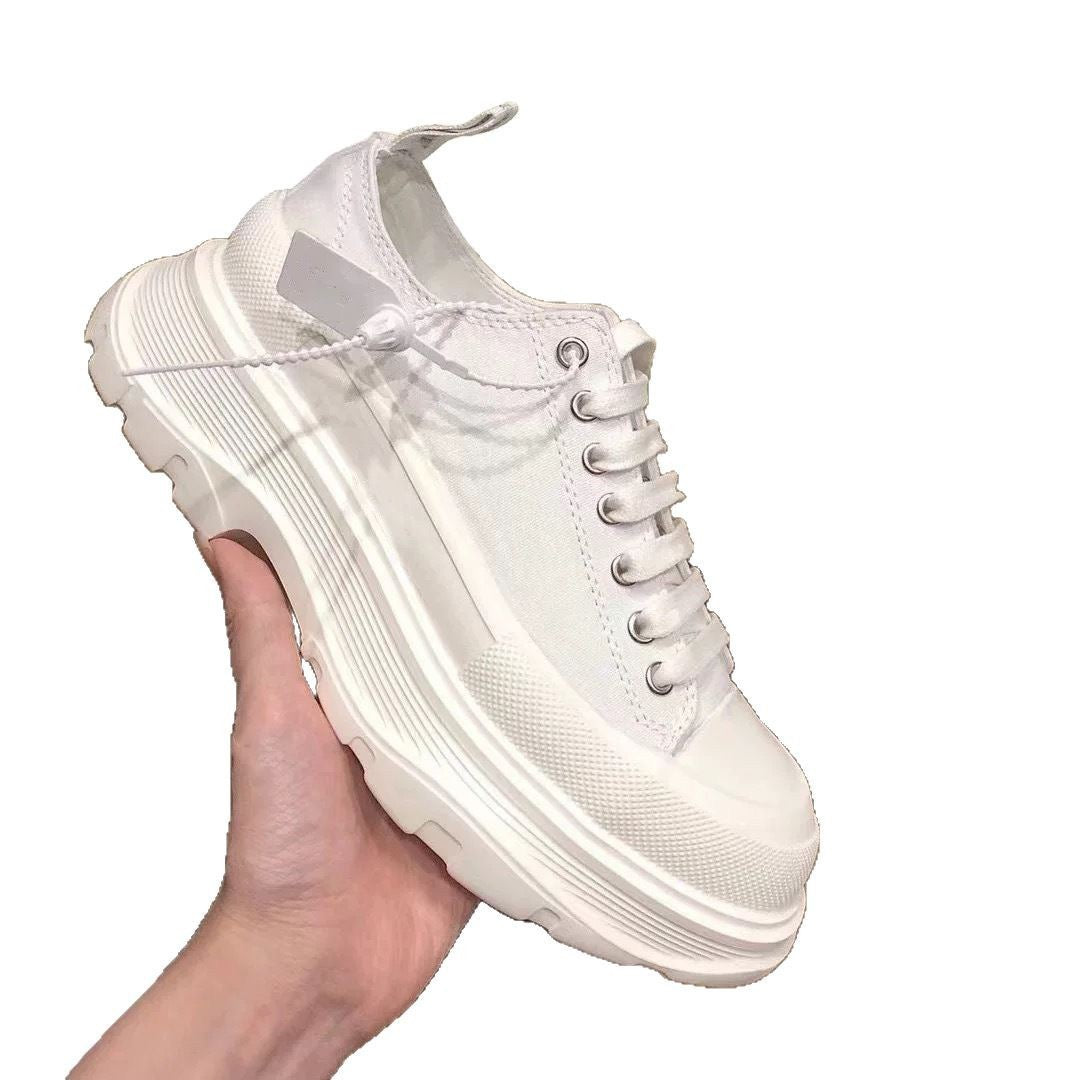 Women's Mcqueen Platform White Height Increasing Leisure Women's Casual Shoes