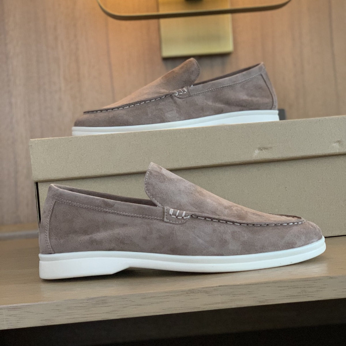 Women's & Men's Beef Tendon Soft Bottom Slip-on Suede Loafers