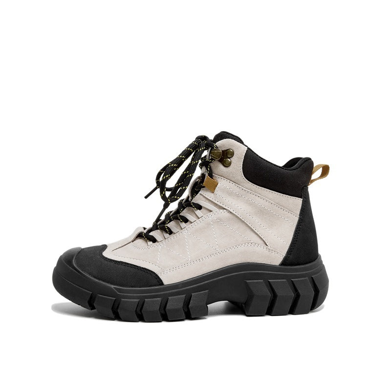 Women's Travel Tooling Outdoor Fleece-lined Martin Thick Women's Leather Boots