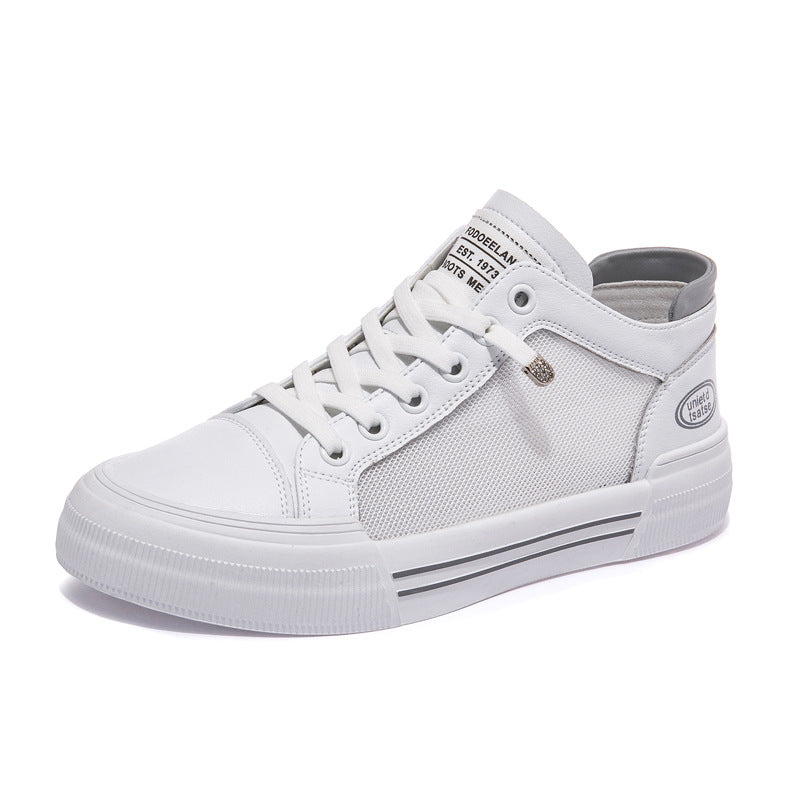 Women's White Summer Breathable Mesh Panel Korean Sneakers