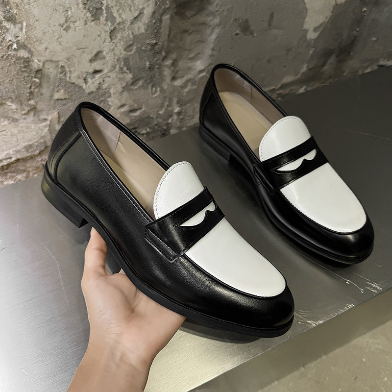 Men's Retro Color Matching British American Slip-on Loafers/doug Shoes