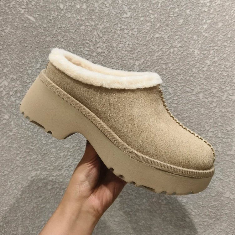 Women's Integrated Platform Fleece Lined For Thick Fluffy Boots