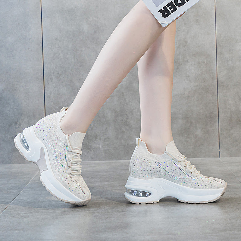 Women's & Men's Height Increasing Insole Mesh Breathable Hollowed Sneakers