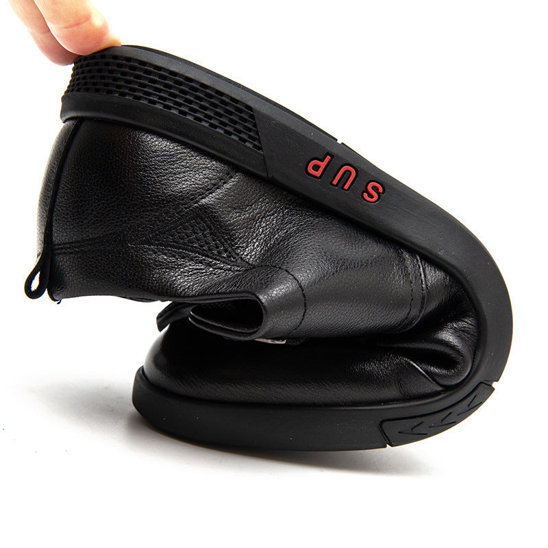 Men's Layer Cowhide Fashion Soft Bottom Surface Genuine Doug Leather Shoes