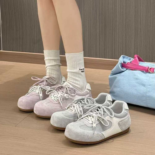 Women's German Training Flat Spring Height Increasing Insole Retro Ballet Sneakers