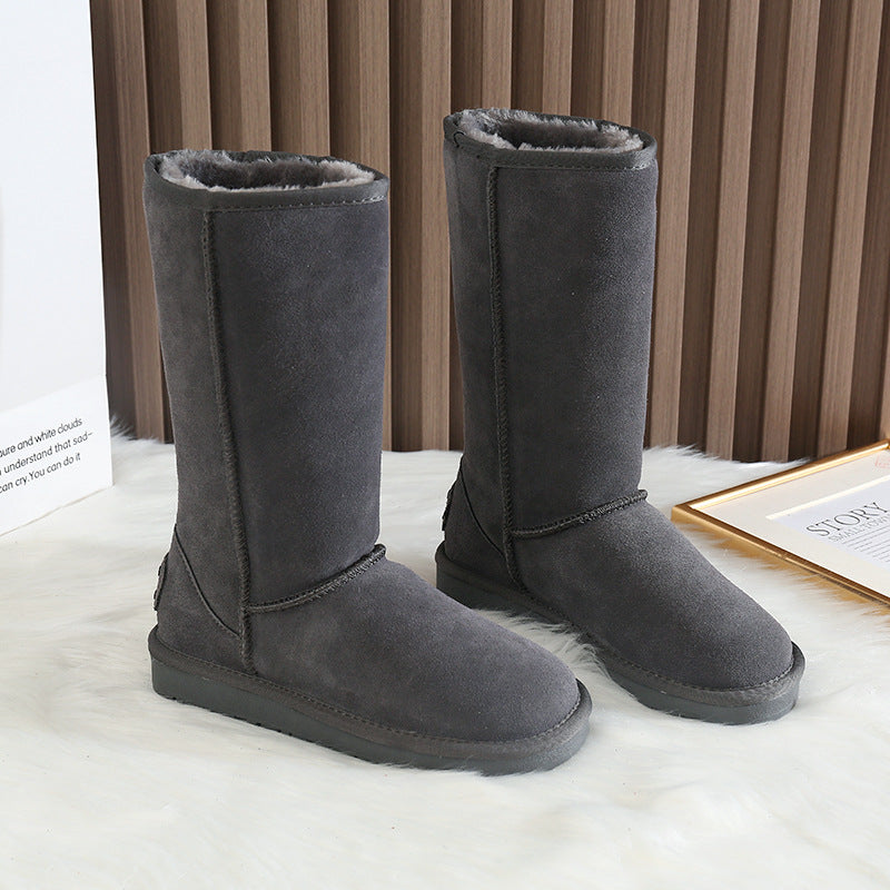 Women's Length Warm Fashion Suede Plus Veet Snow Boots