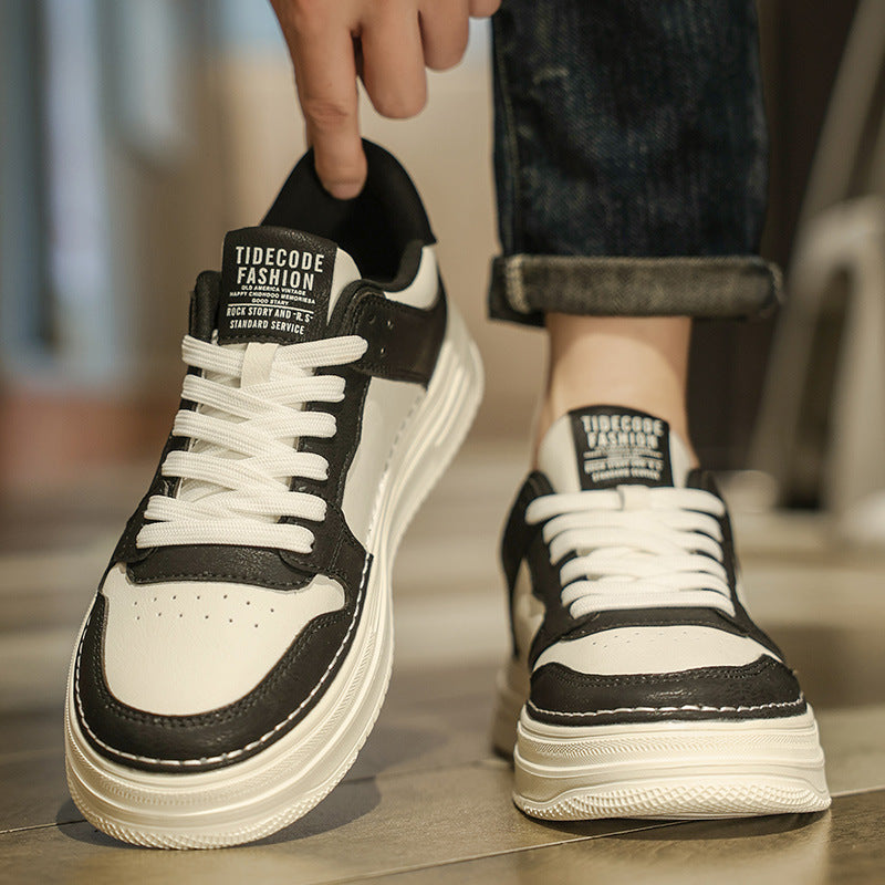 Men's White Winter Fashion Thick-soled Surface Increased Sneakers
