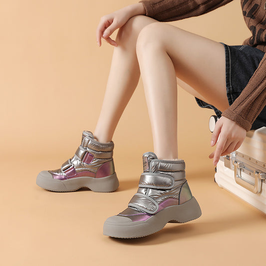 Women's Short Cotton Winter University Style Fashion Snow Boots