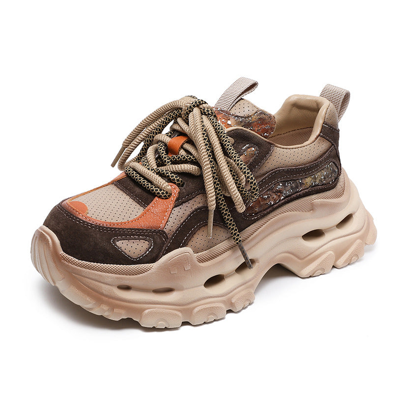 Women's Beautiful Original Color Thick-soled Dad Versatile Matching Sneakers