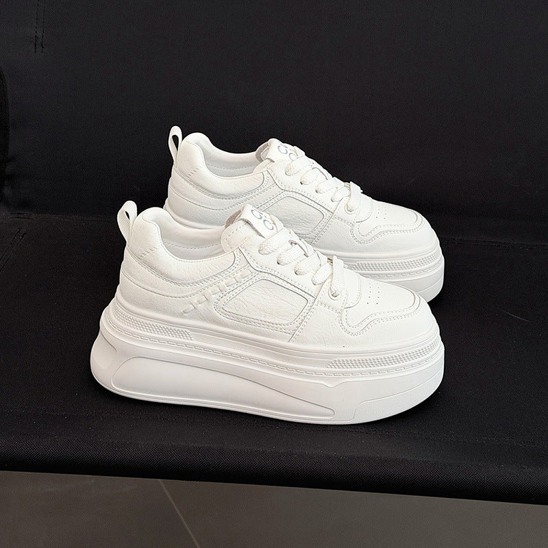 Muffin Platform White Female Authentic Comfortable Simple Women's Casual Shoes