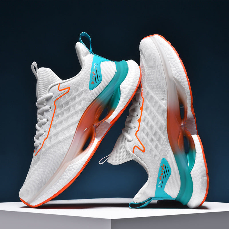 Men's Cushion Light Running Flying Woven Summer Green Mesh Surface Clunky Men's Sports Shoes