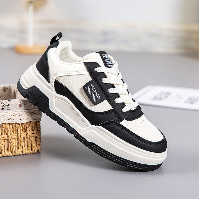 Women's White Spring Versatile Elevator German Training Casual Shoes