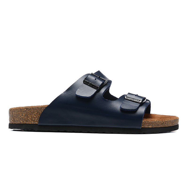 Women's Summer Niche Roman Style Cork Sole Flat Slippers