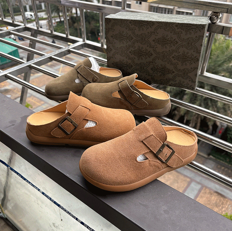 Women's Thick Bottom Cowhide Retro Easy Matching Slip-on Women's Casual Shoes