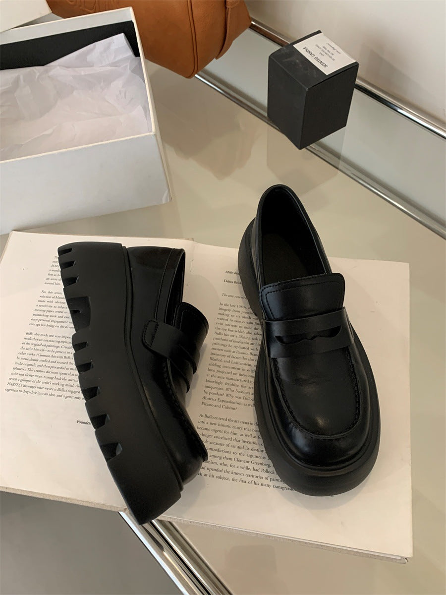 Women's Black Chunky Raise The Bottom Small Women's Fashion Shoes