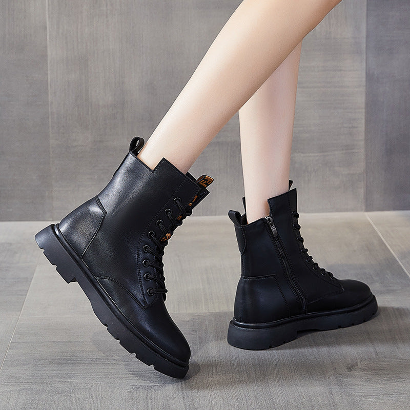 Women's Trendy Martin Fashionable Plus Size Women's Leather Boots