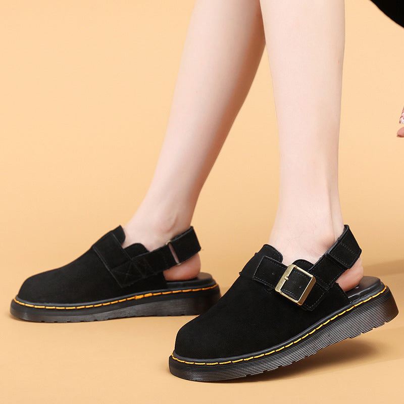 Women's & Men's Martin Summer Half Slip-on Black Closed Toe Sandals