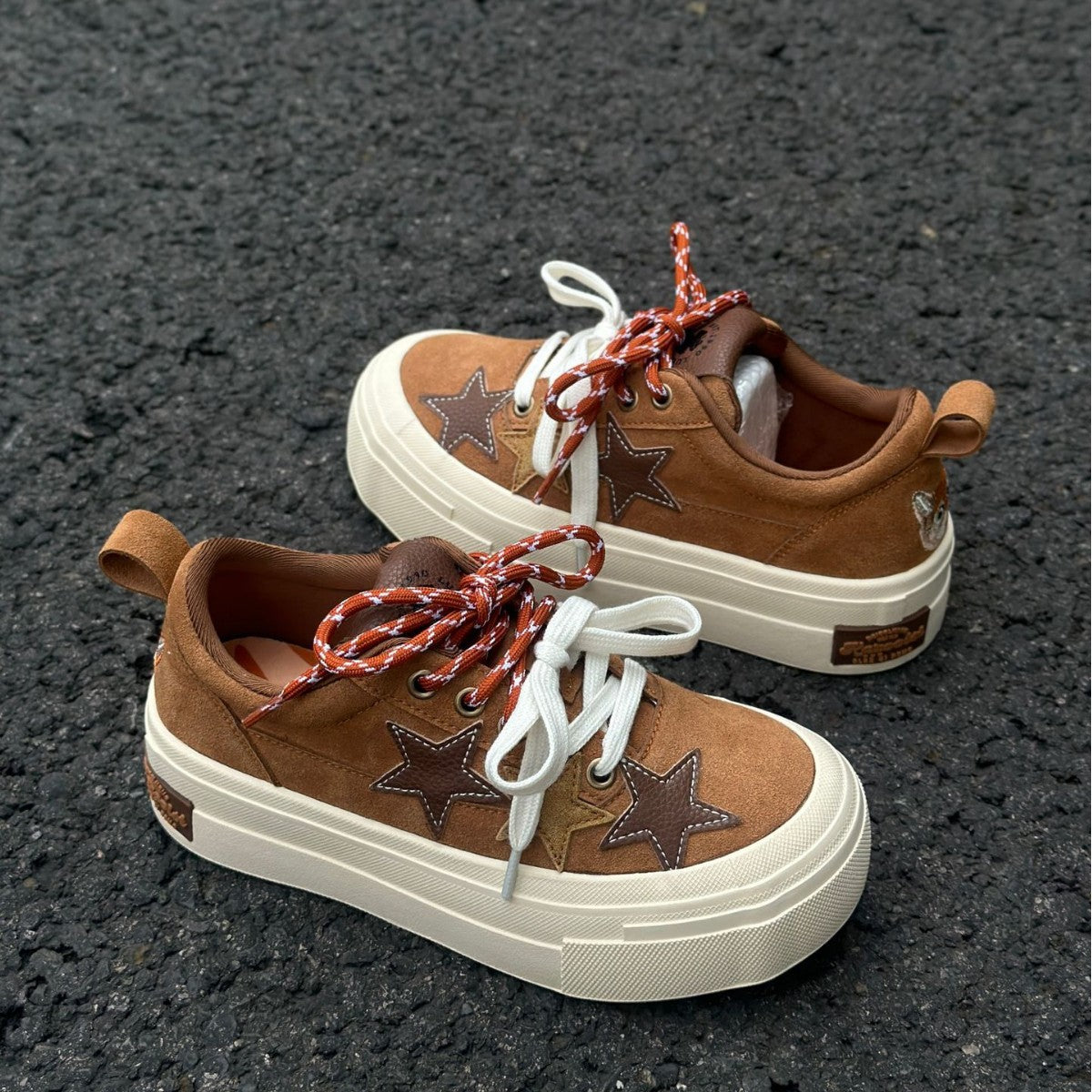Design National Fashion Animal Series Star Pattern Lightweight Thick Bottom Women's Casual Shoes