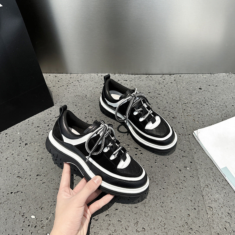 Women's Increasing Insole Classic Style Platform Panda Sneakers