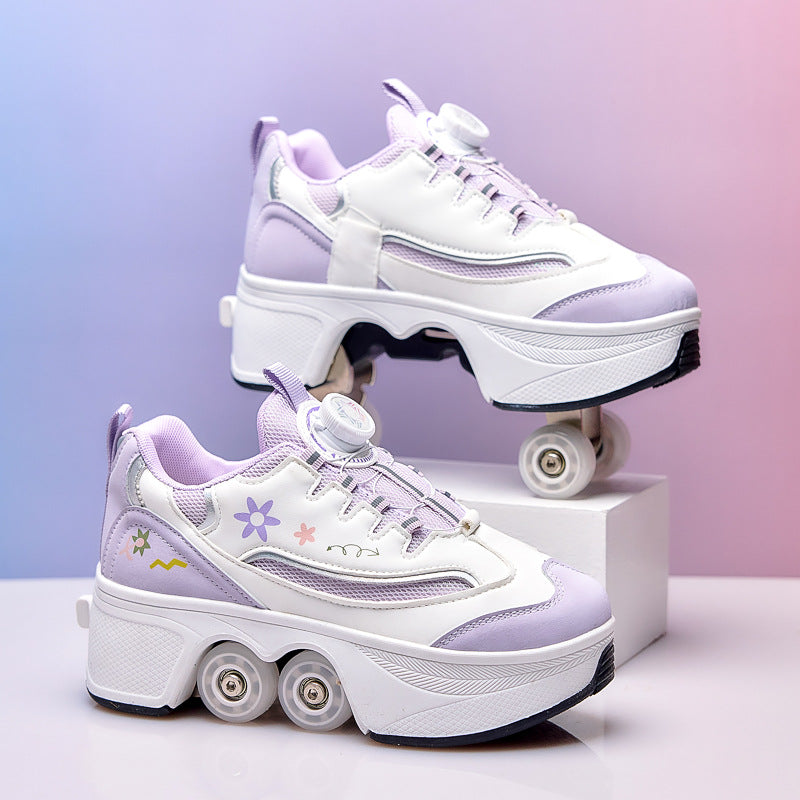 Children's Summer Walking Slip-on Flashing Light Boys Skating Primary School Four Children's Sports Shoes
