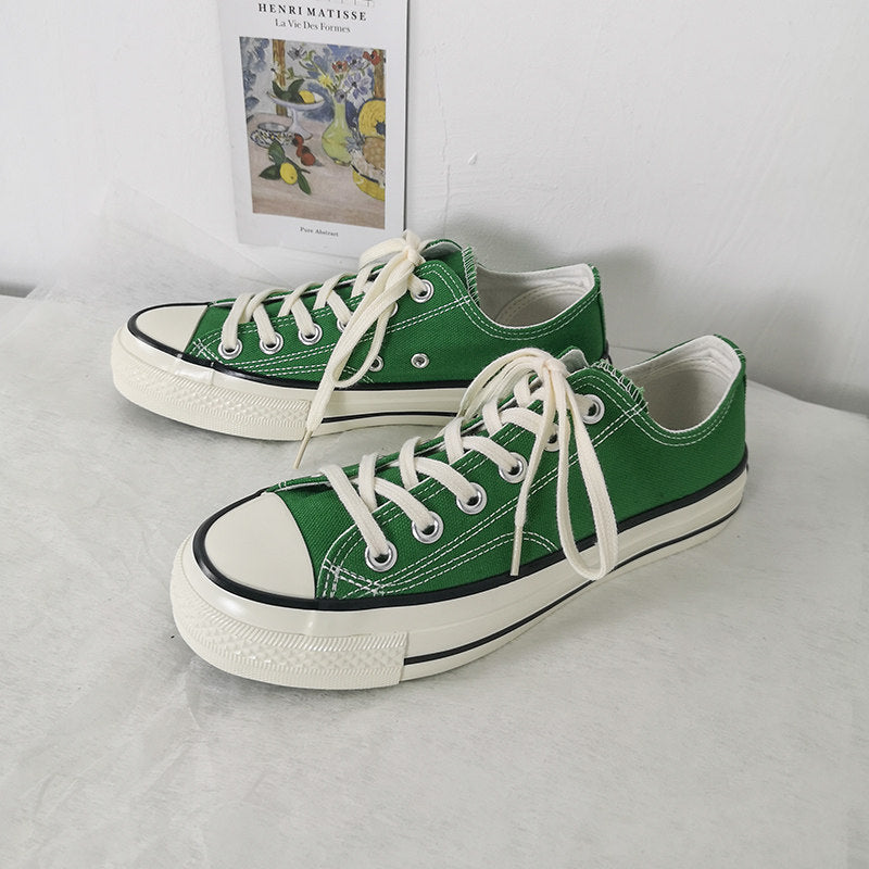 Women's & Men's White Black Low Upper Platform Hight Increasing Board Canvas Shoes