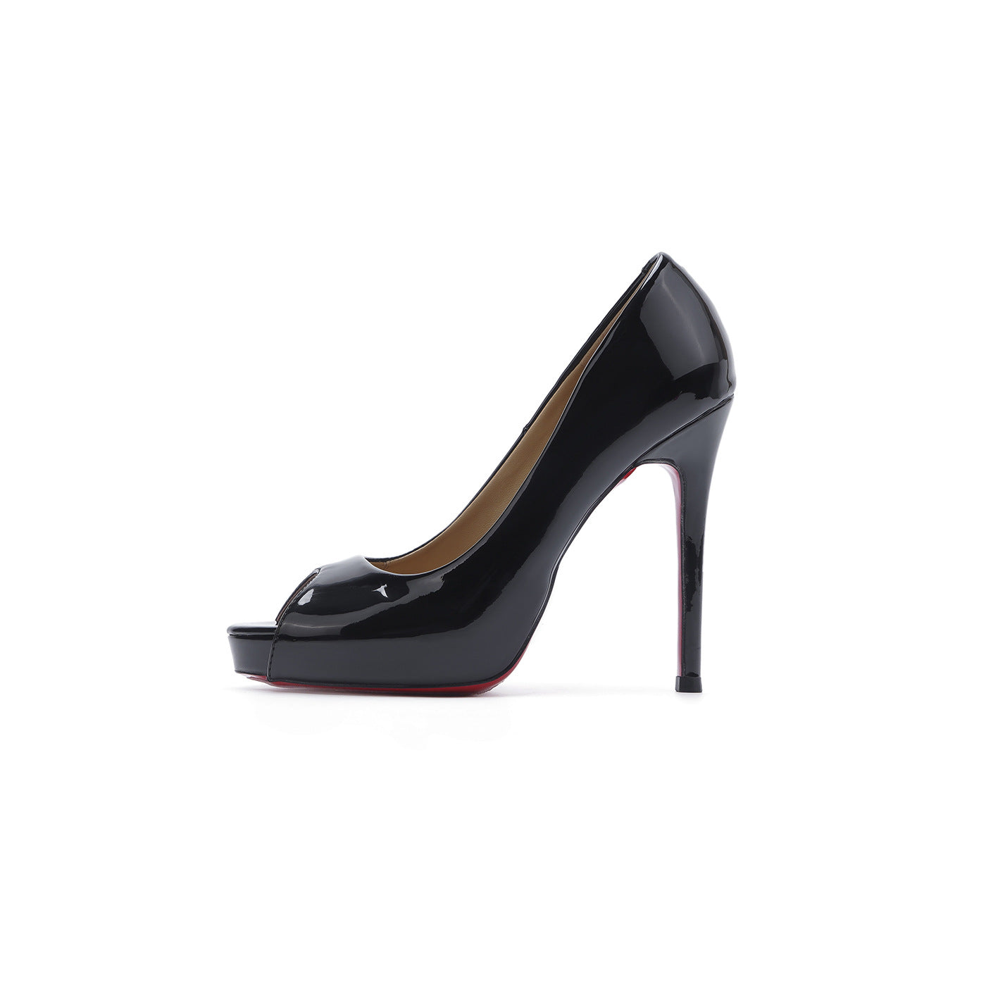 Women's Apricot Patent Waterproof Platform Stiletto Pumps Banquet Heels