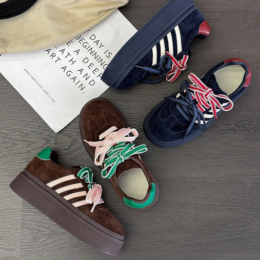 Women's Thick-soled Height Increasing German Training Autumn Frosted Comfortable Sports Women's Casual Shoes