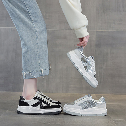 Women's Flat Comfortable Lace Up Sports Board Sneakers