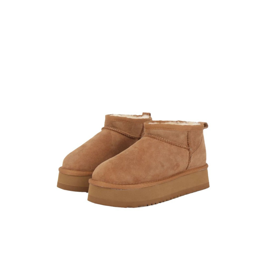 Women's Fur Integrated Muffin Winter Warm Height Snow Boots