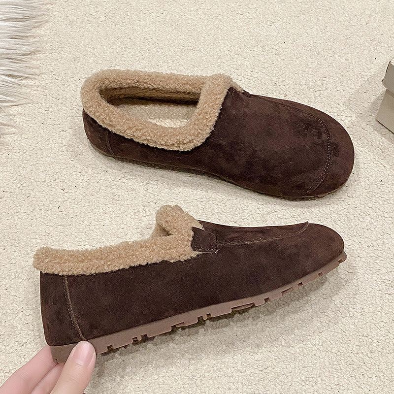 Women's Flat Vintage Fleece-lined Fluffy Warm Doug Women's Shoes