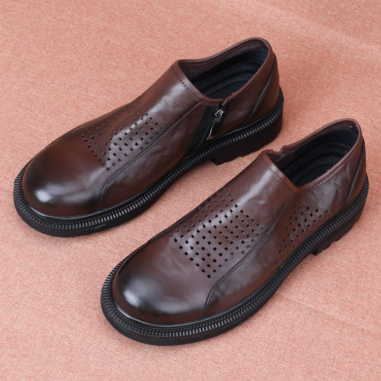 Men's Top Layer Cowhide British Tide Genuine Business Men's Casual Leather Shoes