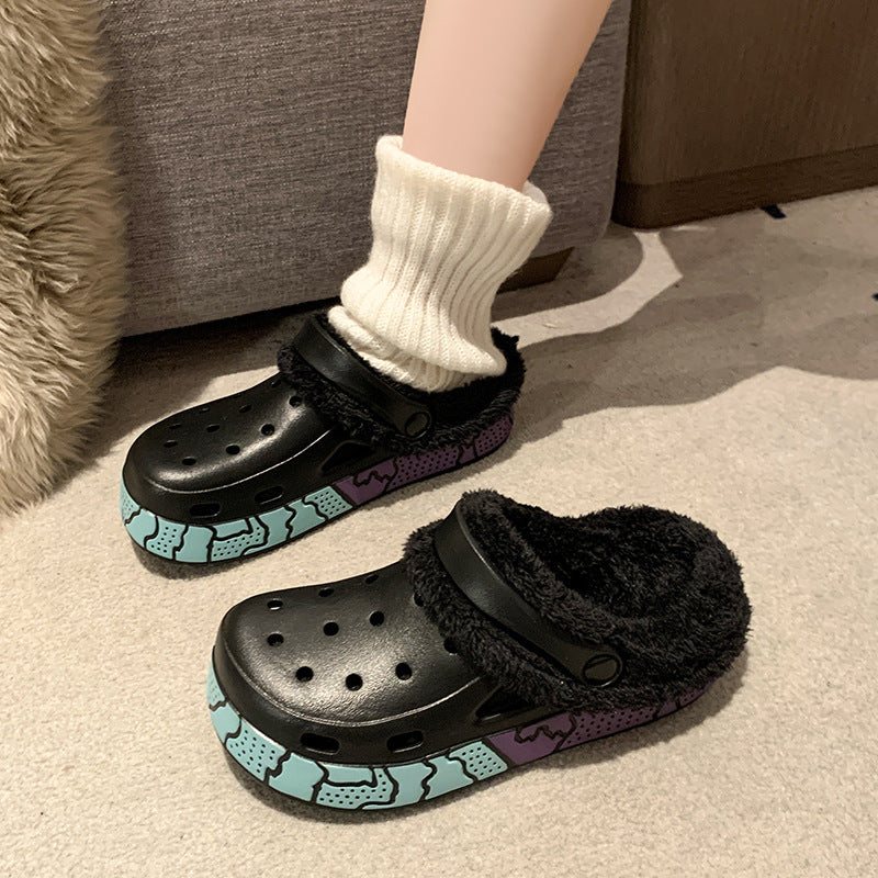 Women's Platform Fleece-lined Fashion Winter Wear Removable Cotton Women's Shoes