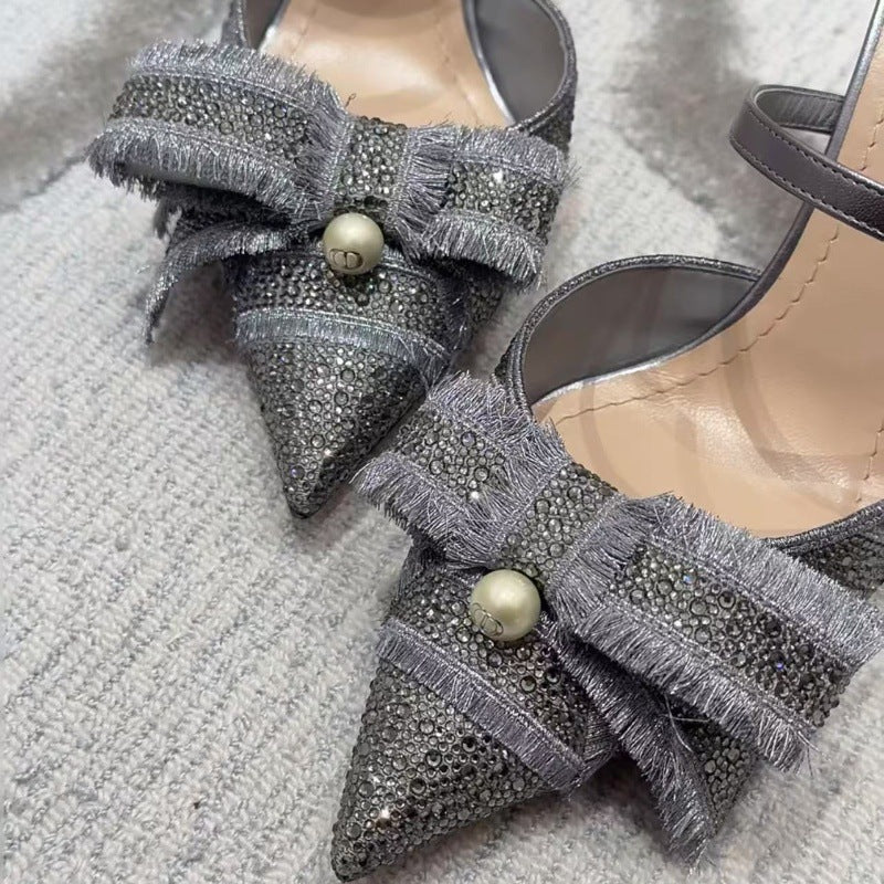 Style Pearl Kitten Mary Jane Pointed Sexy Heels
