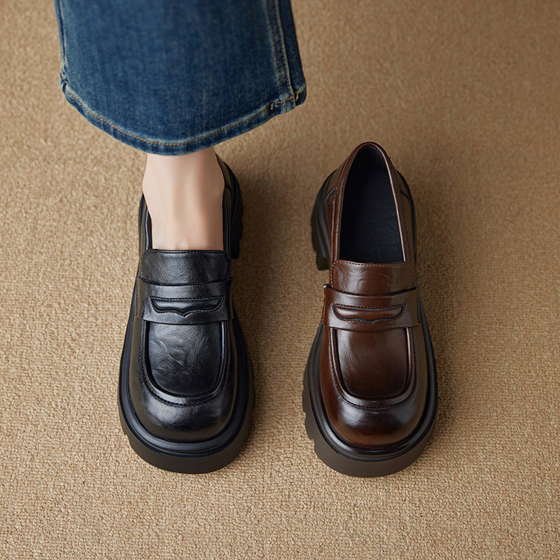 Women's Platform College Style Uniform Authentic Loafers