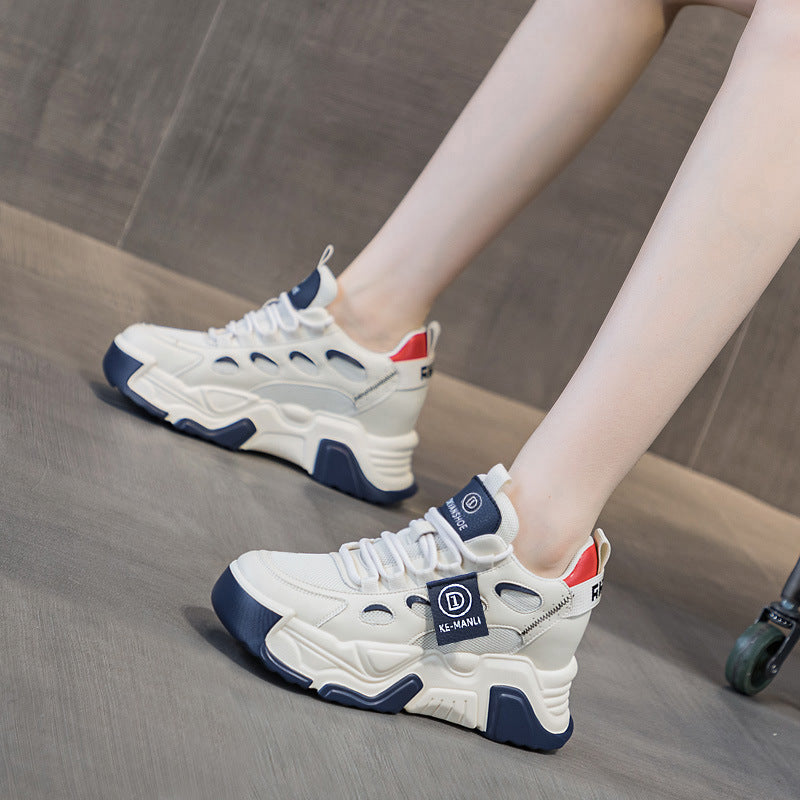 Women's Dad Comfortable Platform Inner Height Increasing Women's Casual Shoes