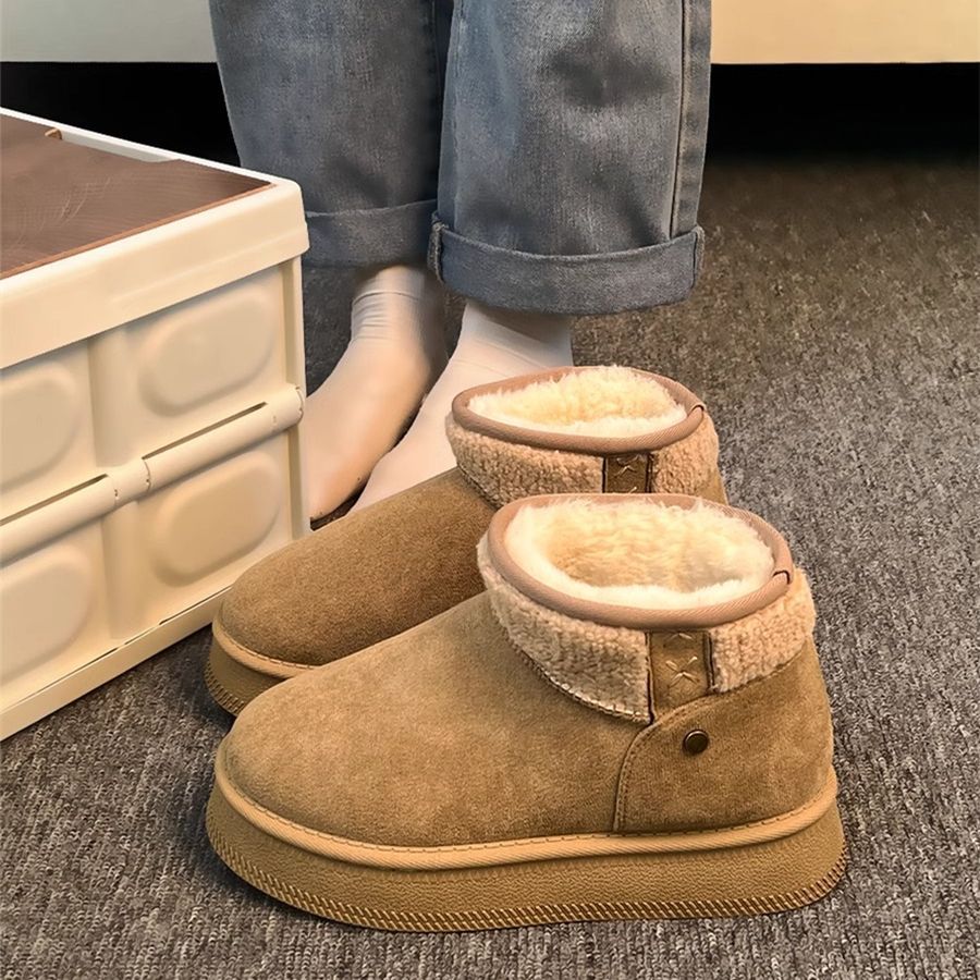 Frosted Platform Female Winter Fleece-lined Thickened Bread Warm Northeast Boots