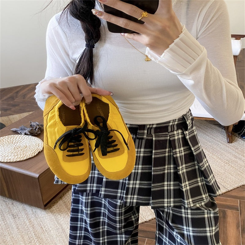 Women's Dress Spring Soft Bottom Square Toe Retro Sneakers