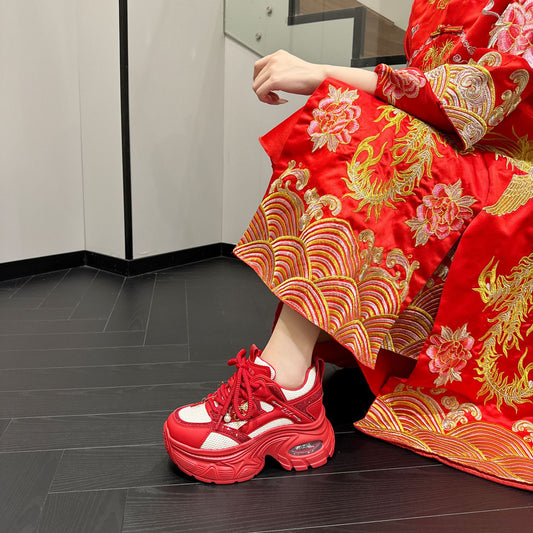 Wedding Female Life Red High Dad Raise The Bottom Bridesmaid Heels