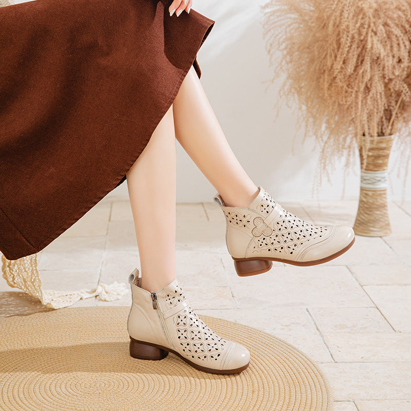 Women's Hollow Breathable Lightweight Hole Rib Thick Soft Women's Shoes