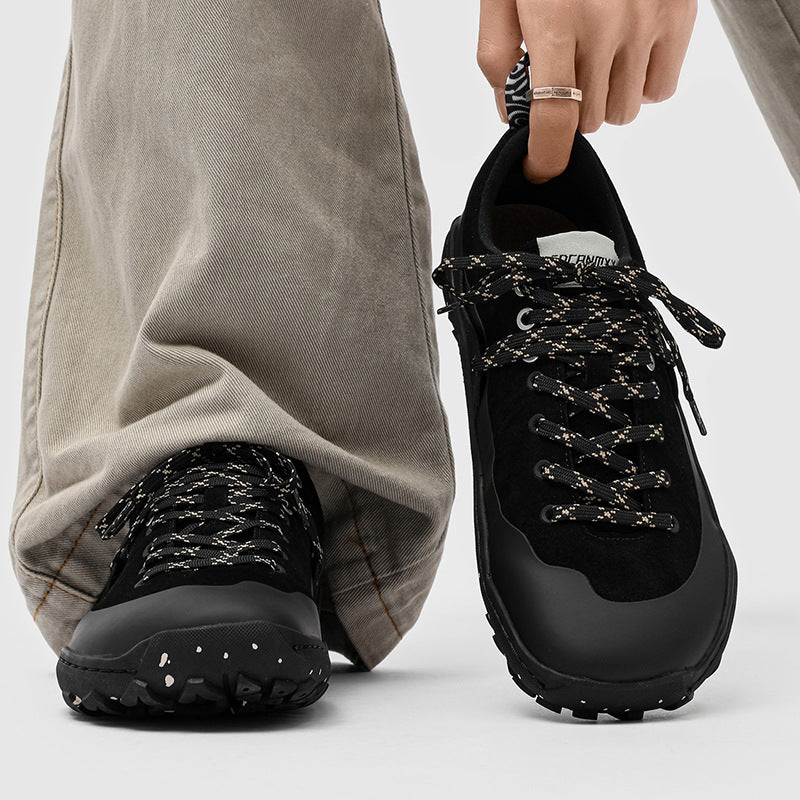 Women's & Men's Fashion Hiking Commuter Outdoor Flat Black Orange Casual Shoes