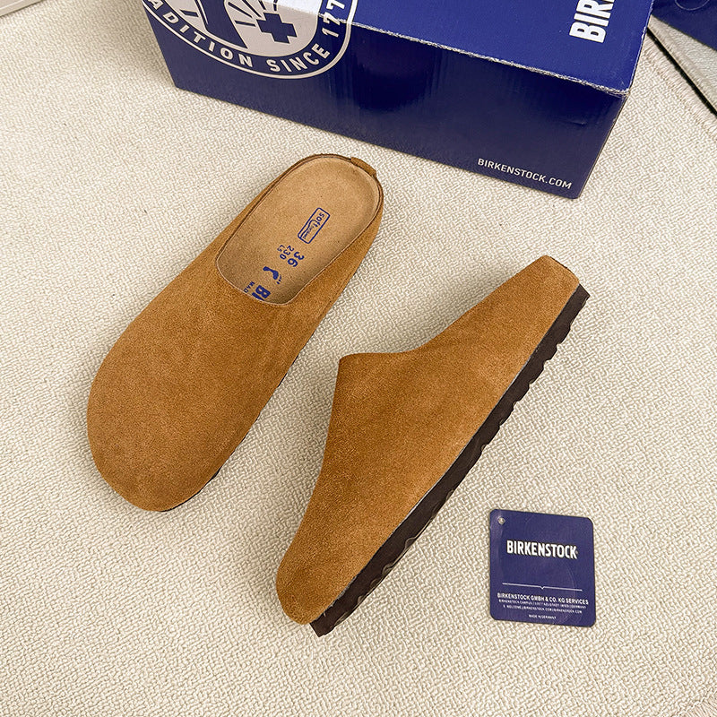 Women's & Men's Genuine Thick Bottom Pedal Toe Cap Thick-soles Slippers