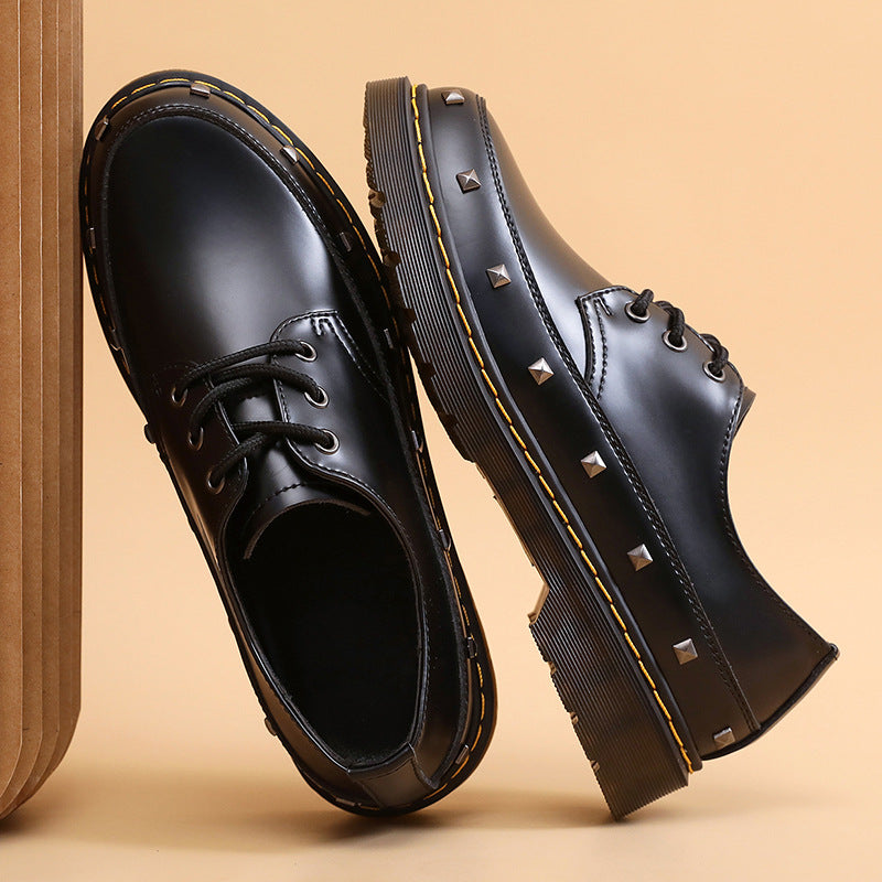 Men's Martin Classic Simple Black Hole Pumps Men's Casual Leather Shoes