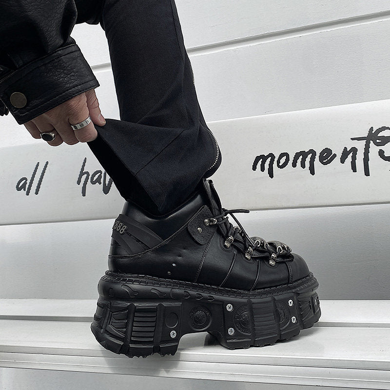 Men's Street American Metal Punk Retro Minority Design Fried Men's Shoes